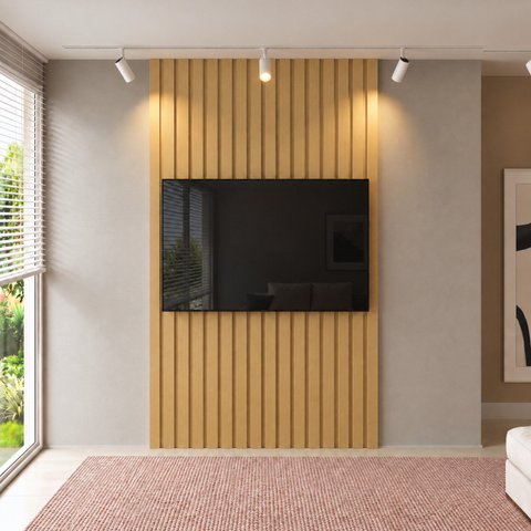 Painel Ripado para TV - 2700x1800x25 mm - Castanho