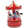 Carrossel musical enfeite natalino 17,5 x 10cm em madeira - 2