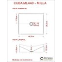 Ver imagem 3 de Cuba de Apoio para Banheiro ML44W Retangular Folha Compace Preto