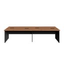 Ver imagem 5 de Mesa de Escritório Plataforma para 4 Pessoas 3,00m Nogal F5 Cor:nogal com Preto