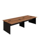 Ver imagem 2 de Mesa de Escritório Plataforma para 4 Pessoas 3,00m Nogal F5 Cor:nogal com Preto