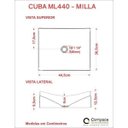 Ver imagem 3 de Cuba de Apoio para Banheiro ML44W Retangular Folha Compace Bege