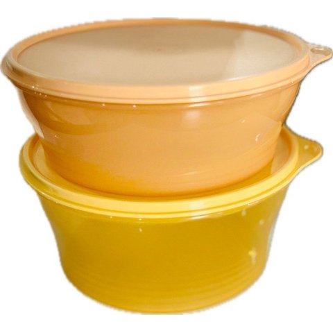 Tupperware Kit 2 Peças Tigelas Class Amarela e Laranja 1,9l e 1,4l Kit 2 Peças Tigelas Class Amarela