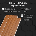 Ver imagem 6 de Kit 5 Painel Ripado Slim Pvc Premium 20x3m Revestimento