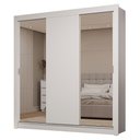 Ver imagem 3 de Guarda-roupa Casal 3 Portas de Correr com Espelhos 2 Gavetas Branco Sublime Madesa