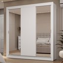 Ver imagem 1 de Guarda-roupa Casal 3 Portas de Correr com Espelhos 2 Gavetas Branco Sublime Madesa