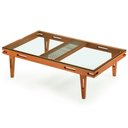 Ver imagem 2 de Mesa de Centro Los Ozki 120 cm Madeira Eucalipto Cedro Corda Redonda Rami e Tampo de Vidro