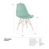 KIT - 10 x cadeiras Charles Eames Eiffel DSW - Base de madeira clara - Verde escuro - 7