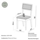 Ver imagem 4 de Mesa Jantar 1,60m x 0,90m com 6 Cadeiras Encosto Tela 100% MDF Dalla Costa