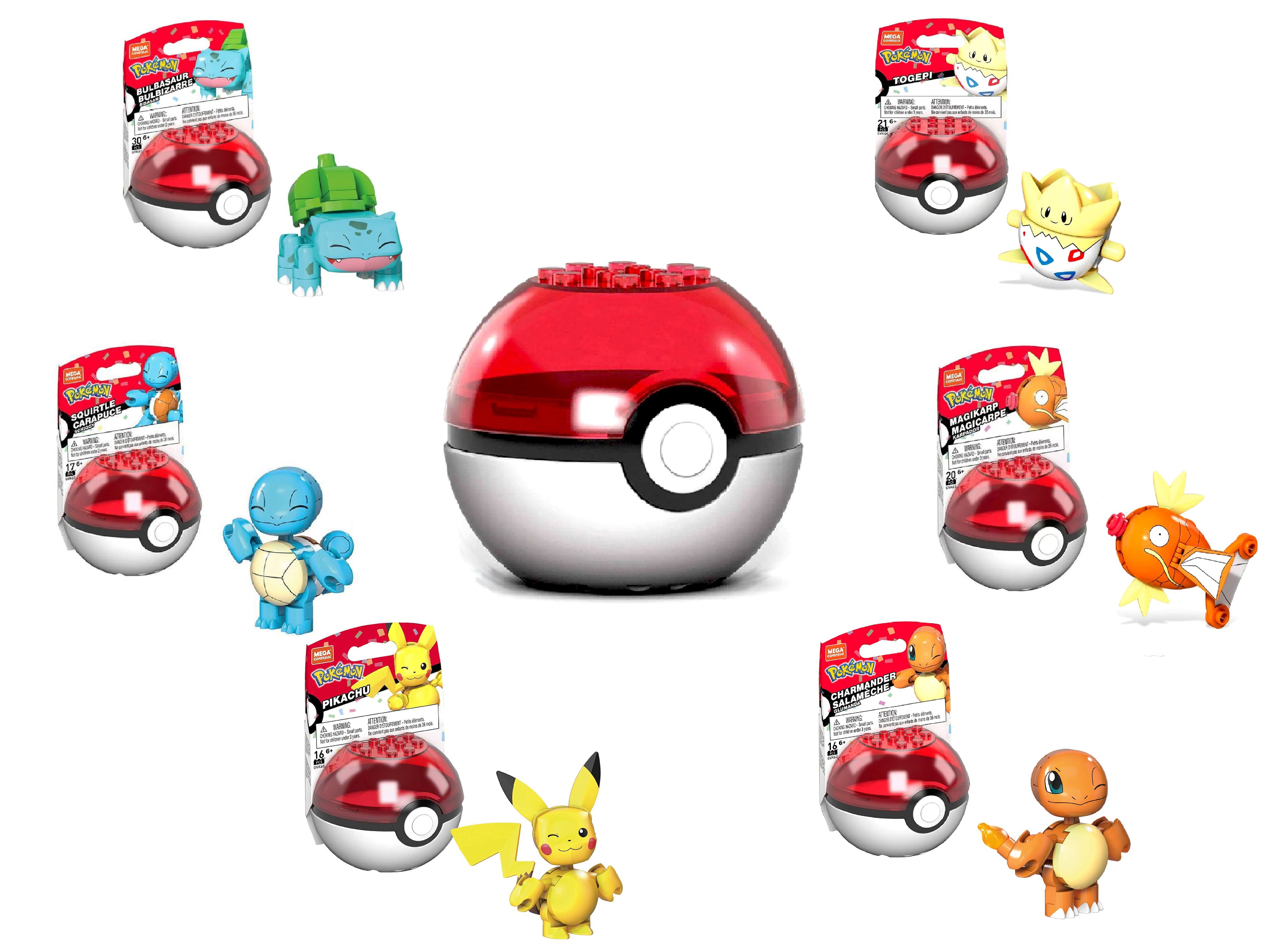 Kit Pokémon Pokebola com Personagens 4 Faces