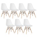 Ver imagem 1 de Kit C- 7 Cadeira Charles Eames Eiffel Dkr Wood Cozinha Jantar Branca