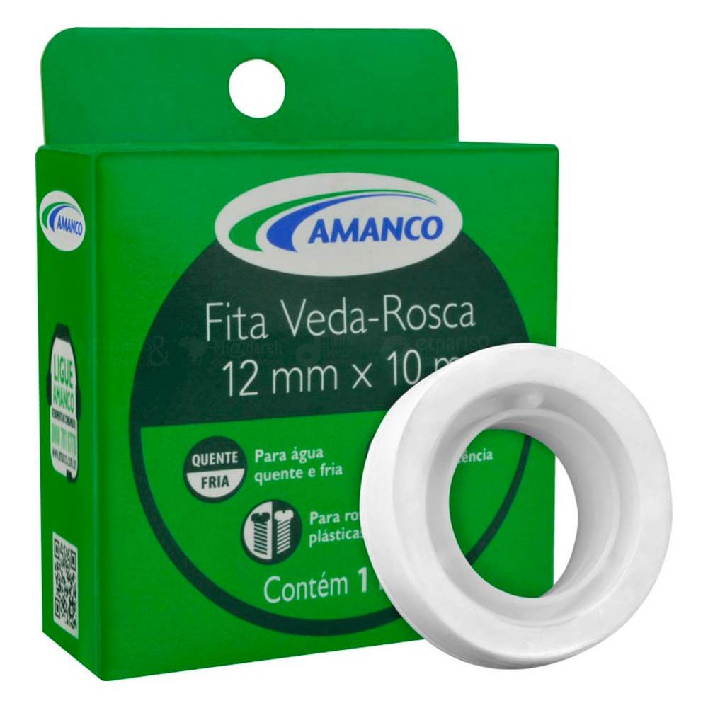 Fita Veda Rosca 18mm x 25m Amanco - Caixa com 30 Unidades - 1