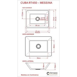 Cuba de Apoio para Banheiro RT45 Messina Compace - 3
