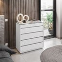 Ver imagem 7 de Comoda Tampo de Vidro 5 Gavetas 010059 Branco Dcasa