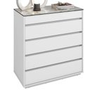 Ver imagem 1 de Comoda Tampo de Vidro 5 Gavetas 010059 Branco Dcasa