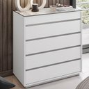 Ver imagem 2 de Comoda Tampo de Vidro 5 Gavetas 010059 Branco Dcasa