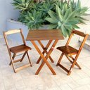 Ver imagem 6 de Jogo De Mesa Dobravel Com 2 Cadeiras 60x60 Para Area De Lazer Imbuia Cor: Marrom