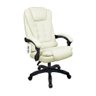Cadeira de Escritório Presidente com Massageador e Aquecimento Kelter Branca V405 - 2
