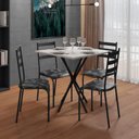 Ver imagem 2 de Kit Mesa Diamante 541 Sala de Jantar 4 Cadeiras Pés Tubular Floral/preto