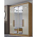 Ver imagem 1 de Guarda Roupa Solteiro Moderni 4 Portas com Espelho Cumaru Fendi - Novo Horizonte