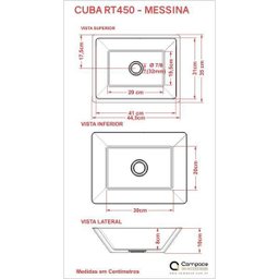Cuba de Apoio para Banheiro RT45 Messina Compace - 3