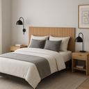 Ver imagem 1 de Cabeceira para Cama Box com Efeito Ripado 3d Cross Casal 144,70x60cm Freijó - Movelove