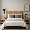 Ver imagem 2 de Cabeceira para Cama Box com Efeito Ripado 3d Cross Casal 144,70x60cm Freijó - Movelove