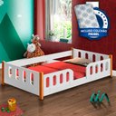 Ver imagem 1 de Cama Montessoriana Infantil Branca Melissa Divaloto Com Colchão Probel Guarda Costas