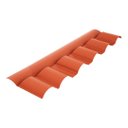 Ver imagem 1 de Cumeeira PVC 88x37cm Central Articulada 6 Ondas Plana Colonial Terracota Afort