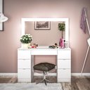 Ver imagem 1 de Penteadeira camarim França para 6 lâmpadas com espelho 7 gavetas 170487 Politorno 170487 França