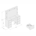 Ver imagem 2 de Penteadeira camarim França para 6 lâmpadas com espelho 7 gavetas 170487 Politorno 170487 França