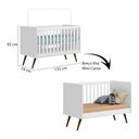 Ver imagem 3 de Quarto de Bebê Qencanto Retrô com Cômoda e Berço Qmovi Branco Acetinado