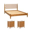 Ver imagem 3 de Conjunto Cama Casal com 2 Mesas de Cabeceira Baru CabeCasa MadeiraOriginals Marrom/Cacau