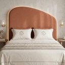 Ver imagem 4 de Cabeceira Cama Box Casal Colli 140cm Estofada Orgânica Moderna Bouclê Terracota - Desk Design