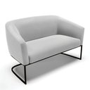 Ver imagem 1 de Sofá Namoradeira 2 Lugares Base Industrial Preto Stella Suede Cinza D03 - D'Rossi