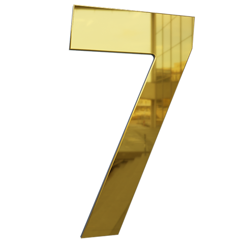 Número 130mm Garbo Font - Ouro Espelhado - Metalmidia 7