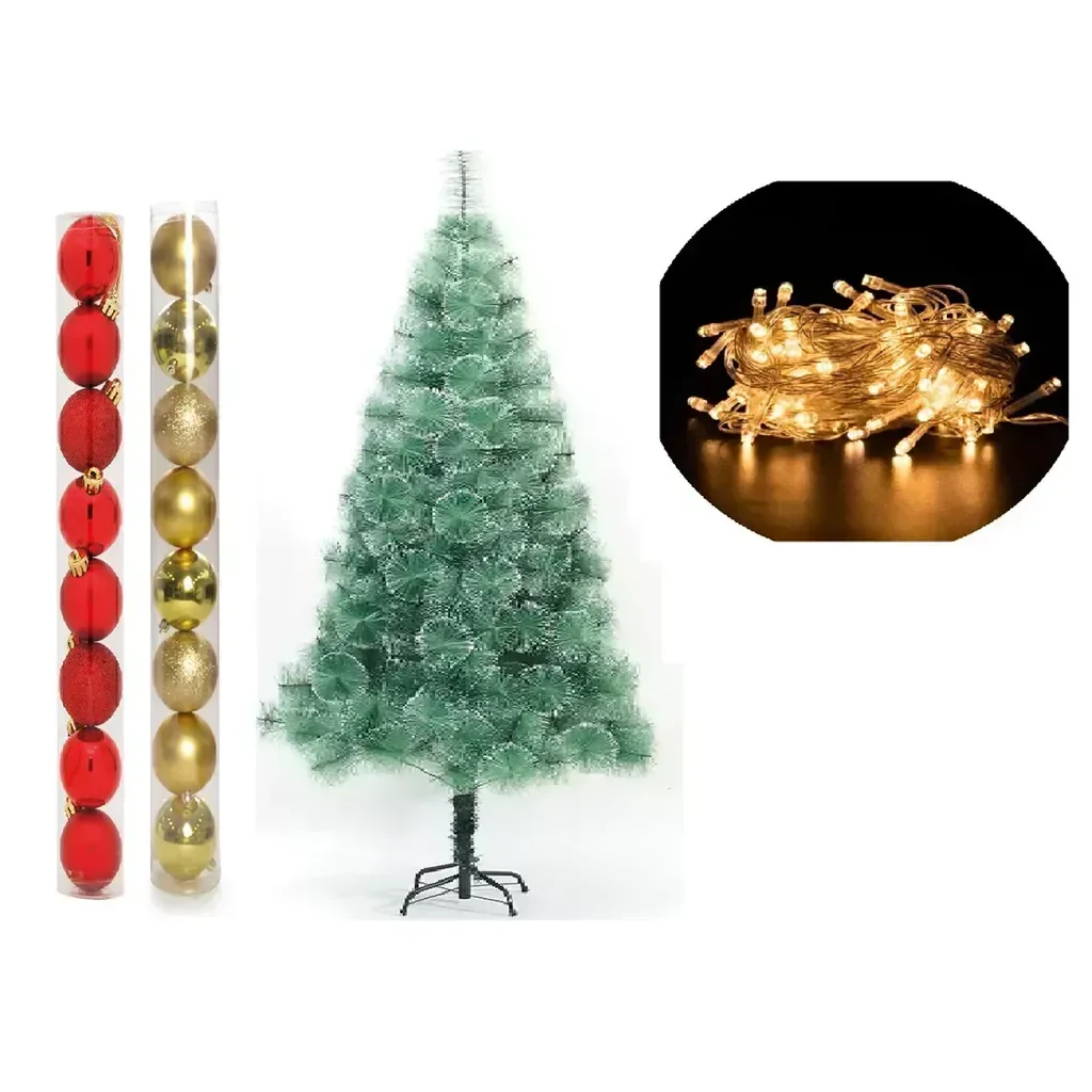 Arvore de Natal Pinheiro Nevada 1,2 Metros 90 Galhos com Enfeites