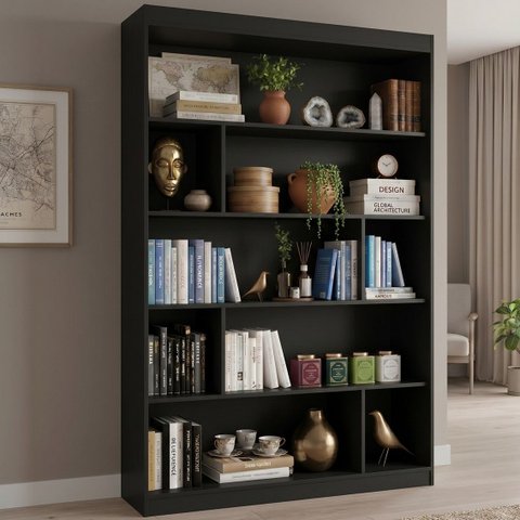 Estante de Livros 120cmx181cm 4 Prateleiras Home Office YesCasa