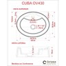 Cuba para Banheiro Ov43w Oval Onix Compace - 3