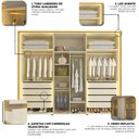 Ver imagem 2 de Guarda Roupa Casal Splendor 6 Portas LED 100% MDF Naturale Off White - Gelius