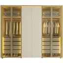 Ver imagem 5 de Guarda Roupa Casal Splendor 6 Portas LED 100% MDF Naturale Off White - Gelius