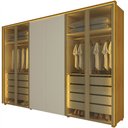 Ver mais imagens de Guarda Roupa Casal Splendor 6 Portas LED 100% MDF Naturale Off White - Gelius