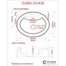 Cuba para Banheiro Ov43w Oval Onix Compace - 3