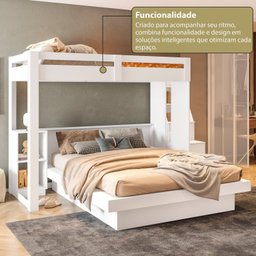 Beliche Adulto com Nichos 2 Gavetas e 2 Portas Family Moon Yescasa - 8