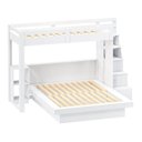 Ver imagem 2 de Beliche Family Adulto com Nichos e Escada Multifuncional Moon Yescasa Branco