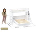 Ver imagem 3 de Beliche Family Adulto com Nichos e Escada Multifuncional Moon Yescasa Branco