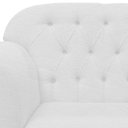 Ver imagem 6 de Namoradeira Decorativa Dália Couro Branco 2 Lugares Pés Madeira Mz Decor