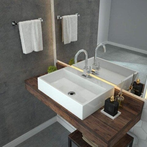 Cuba para Banheiro Rt55w Retangular Florenza Compace