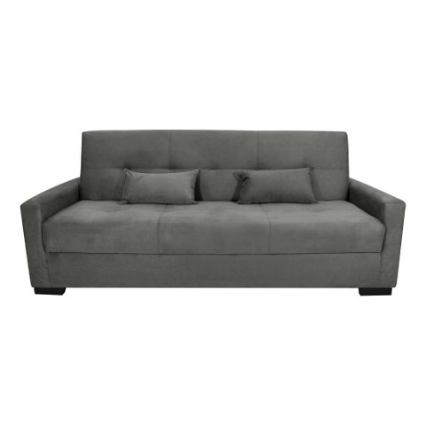 Sofá Cama Lavínia 3 Lugares Suede Cinza Matrix