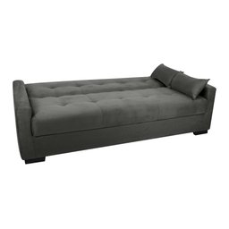 Sofá Cama Lavínia 3 Lugares Suede Cinza Matrix - 7
